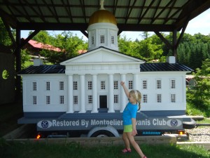 Replica of the state capitol in Montpelier, at Morse Farm