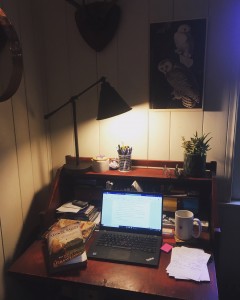 My desk, with an old friend